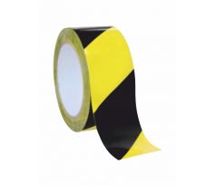 Výstražná páska pravá samolepiaca žlto-čierna 50 mm x 33 m