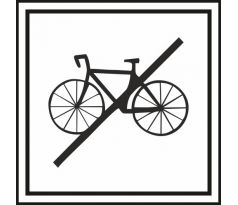 595 Zákaz vstupu s bicyklom 100x100 mm samolepka
