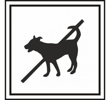 597 Zákaz vstupu so psom 100x100 mm samolepka