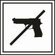 599 Zákaz strelných zbraní 100x100 mm samolepka
