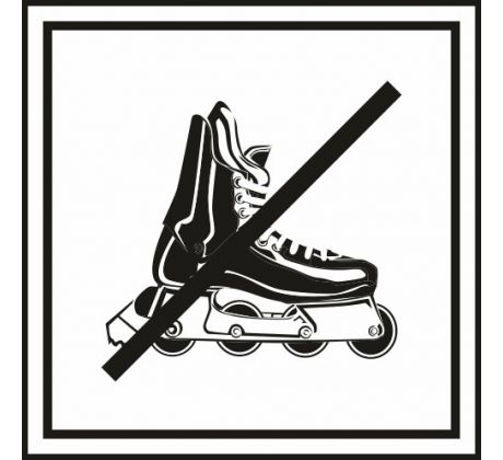 601 Zákaz vstupu na kolieskových korčuliach 100x100 mm samolepka