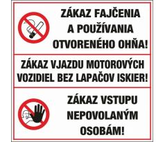 574 Zákaz fajčenia/zákaz vjazdu mot. vozidiel/Zákaz vstupu 900x900 mm plast hr. 3 mm